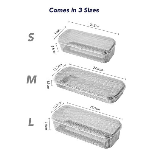 HOZETOKE Dishwasher Basket, 18/8 Food-Grade Stainless Steel Dishwasher Basket for Small Item, Bottle Accessories, Scoops, Forks, Chopsticks Cleaning, Silver