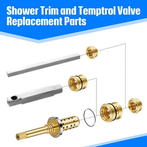 Enhon Valve Rebuild Kit - Compatible with Symmons Temptrol, TA-10 Spindle, TA-4 Hot & Cold Seats, T-11 Washer, Fix Tub/Shower Valve Leak, Solid Brass