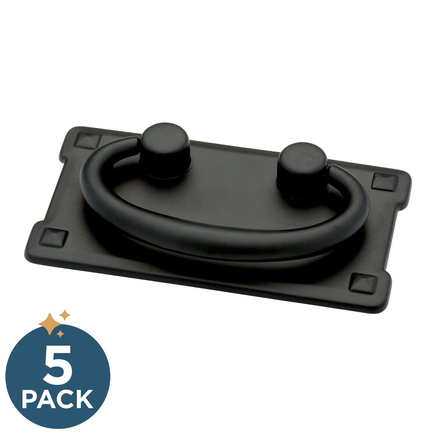 Franklin Brass (5-Pack) – Matte Black Cabinet Handles, 3 Inch Hole Center, Vintage Pulls for Drawers, Kitchen Cabinet Door, Dressers | Mission