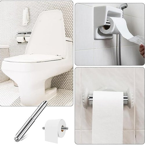 Bxian Toilet Paper Holder Roller Spring Replacement Lever Stainless Steel Telescopic Rod Roll Box Accessories 11 to 16cm Adjustable Range