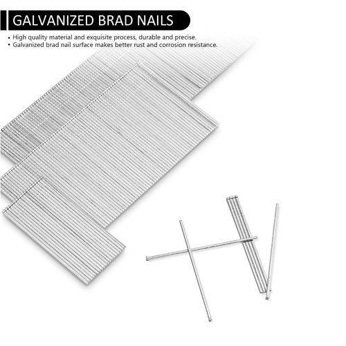 EYSOLD 18 Gauge Brad Nails 2inch,Galvanized Brad Nails Heavy Duty for Nail Gun for Upholstery, Trims, Molding, Woodworking 800pcs/Box
