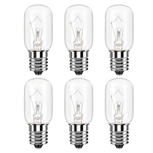 Neanete Microwave Light Bulb for Under Range Hood Appliance Refrigerator T8 40 Watt 125V E17 Intermediate Base Warm White Replacement Bulb for 8206232A, 1890433, AP4512653, WB25X10030 Pack of 6