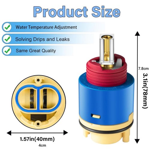 JH02BJ HL-40 Ceramic Pressure Balance Cartridge 40mm Shower Faucet Cartridge Replacement