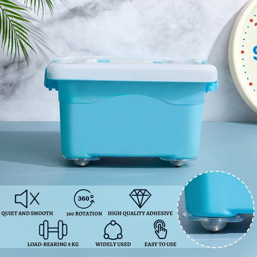 Honoson 16 Pcs Self Adhesive Caster Wheels Appliance Rollers Appliance Sliders for Kitchen 360° Swivel Universal Wheel Mini Small Kitchen (Clear with 1 Steel Ball Style)