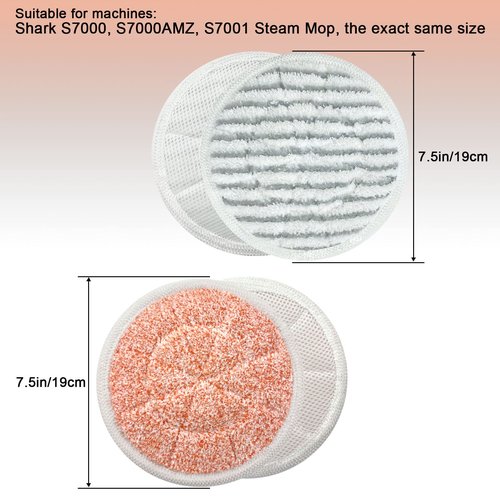 Eifrthe 10-Pack S7000 Replacement Steam Mop Pads,Compatible with Shark S7001 S7000AMZ, S7000 S7001TGT S7201 S7005 S7020 S8001 S8201 Series Steam Mop Pads,Steam & Scrub All-in-One Scrubbing Mop Pads