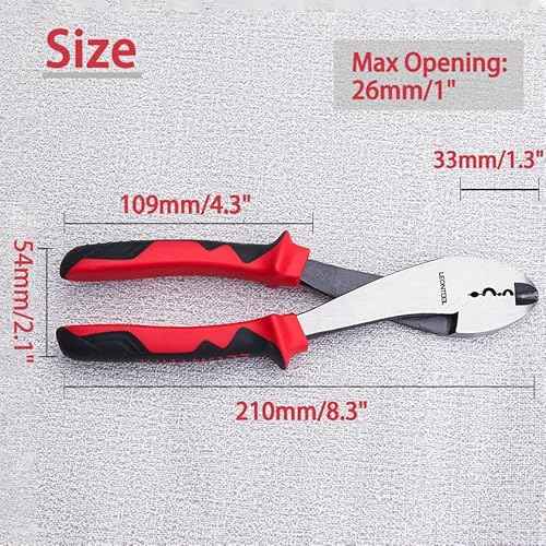 Electrician's Terminal Crimp Pliers with Cutter Wire Crimping Tools Electrical Pliers with TPR Handle Crimping and Cutting Tool for 10 to 22 AWG Terminals and Connectors