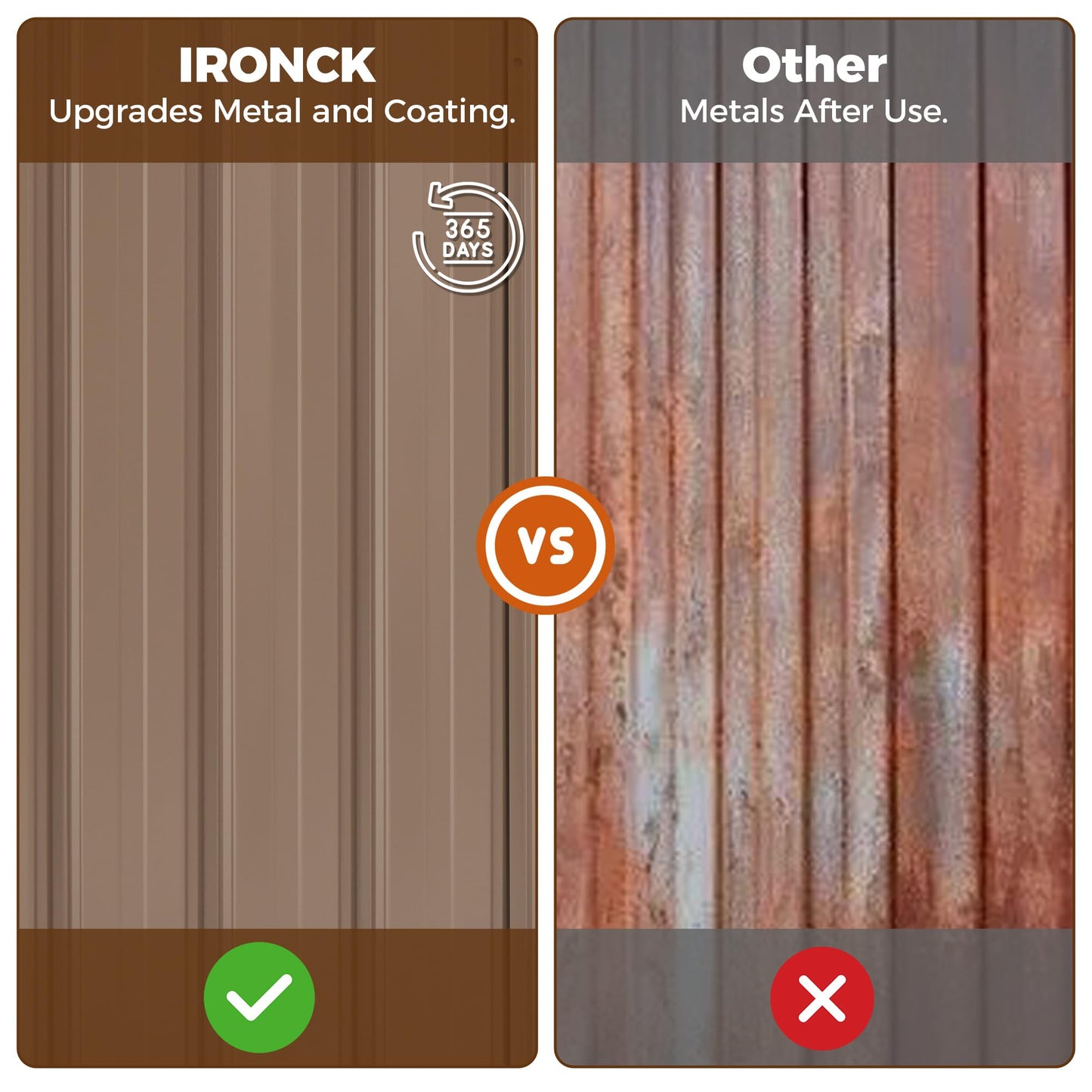 IRONCK 7.7x5.7 FT Storage Shed, Outdoor Metal Tool Shed with Breathable Vents and Lockable Doors, All-Weather Tool Storage for Patio, Outside, Poolside, Brown
