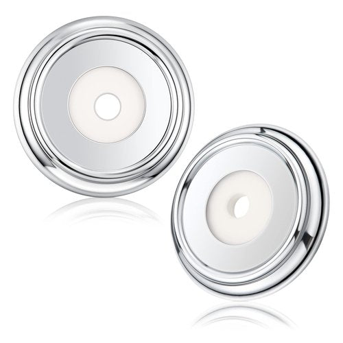 Enhon 2 Pack Metal Tub Spout Cover Ring, Bathroom Faucet Remodeling Wall Plate with Foam Gasket, 1-1/2 Inch ID and 3-5/8 Inch OD(Chrome)