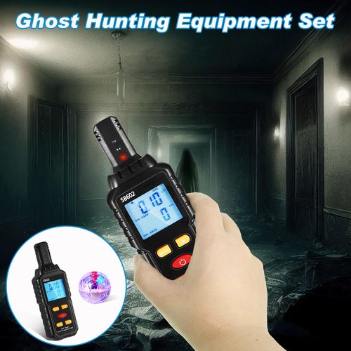 Ghost Hunting Equipment Kit, Emf Meter with 2 Motion Light up Cat Balls, Paranormal Equipment Emf Meter Detector Ghost Equip for Outdoor(White)