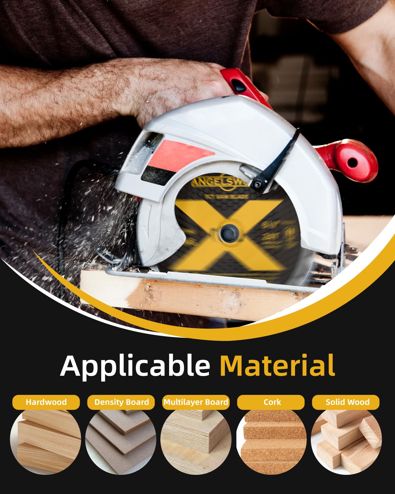 ANGELSWORD 6-1/2 Inch Circular Saw Blade, 24T for Framing&40T for Ripping, Cross Wood Cutting, 2 Pack