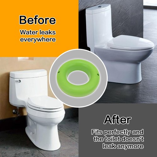 Waxless Toilet Ring Bathroom The Green Gasket Toilet Flange Gasket Toilet Wax Ring for Most Drain (Pack of 2)