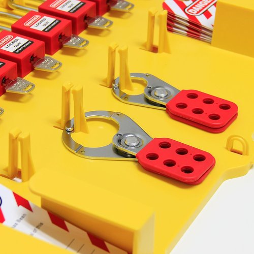 Wisamic Lockout Tagout Station with Cover, Includes 10 Key Different Padlocks, 2 Lockout Hasps, 24 Lockout Tags, 15-1/2 x 22 x 1-3/5 inch