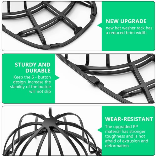 Coopache 4 Pack Hat Washer for Baseball Cap Washer Cage for Washing Machine,Ball Cap Washing Frame Hat Cleaner Holder Protector for Dishwasher