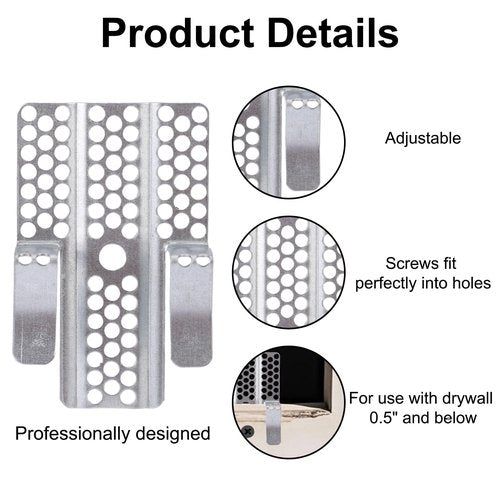 36pcs Drywall Repair Clips, 1/2 Inch Drywall Fastener Clips with Matching Screws Heavy-Duty Metal Dry Wall Patch Clamp for Damaged Walls DIY Fixing