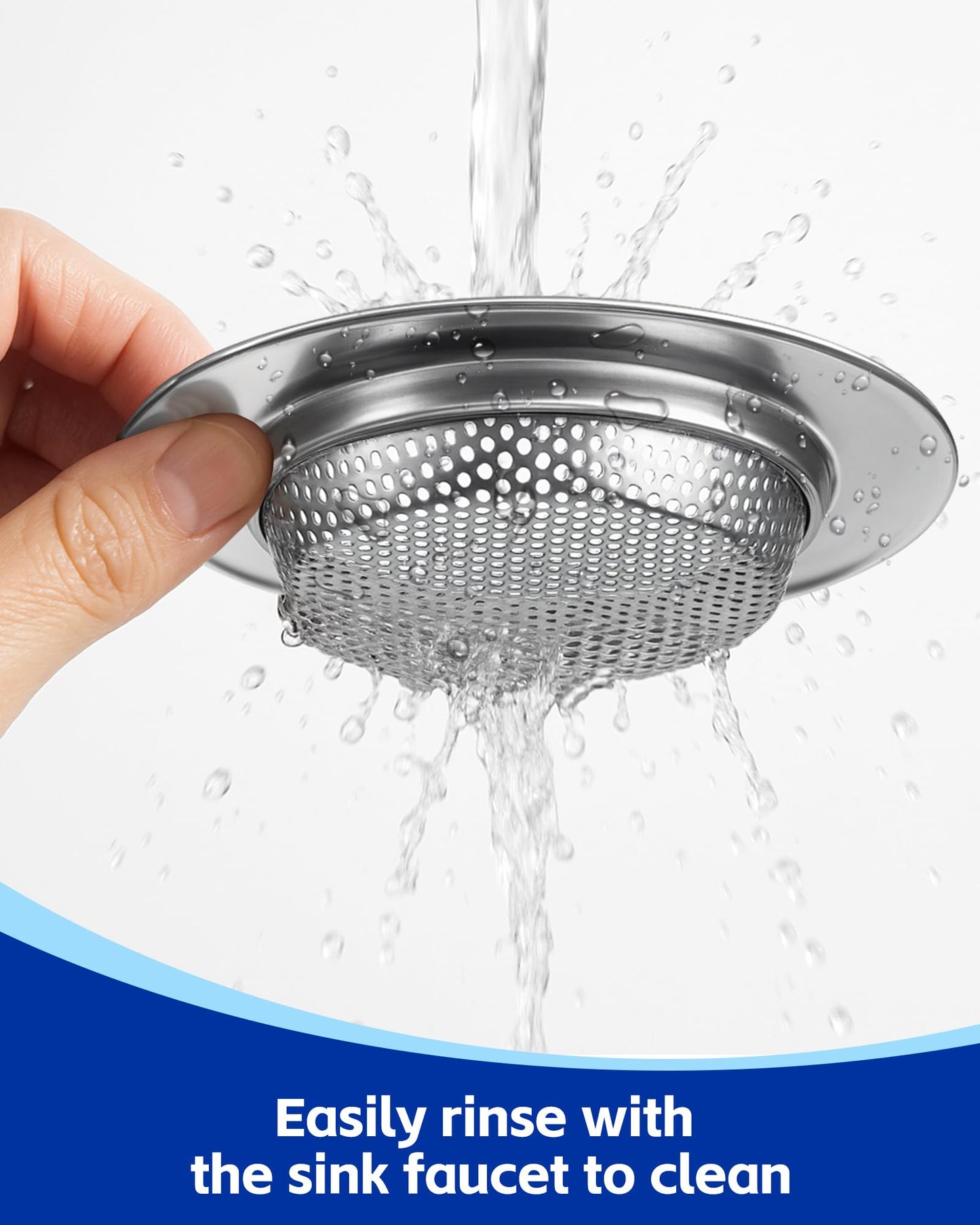 HMTIY 4-Pack Kitchen Sink Drain Strainer, Sturdy Stainless Steel, for Most Kitchen Sink, Effectively Catches Food Particles to Keep Drain Cleanliness, Ease of Cleaning, Outer Diameter 4.5 Inch