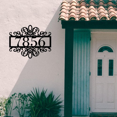Personalized Home Address Numbers Metal Sign,Custom Street Address Front Door Plaque,Customizied Last Name Sign for Housewarming Gifts,Wall Hanging for Home Decor Apartment Farmhouse Mailbox