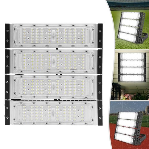 LED Stadium Flood Light 200W Stadium Lights Outdoor LED Flood Light with 180°Rotatable Bracket IP67 Protection Outdoor Security Lights for Factory, Sports Field, Stadiums 100-277V (12.28*12.4*2.76in)