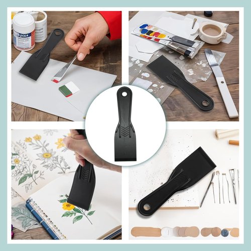 6pcs Plastic Putty Spreader Construction Tool Car Film Patch Filling Scraper Wallpaper Scraper Gypsum Scraper Putty Scraper, Used for Splash Repair Flexible Putty Knife