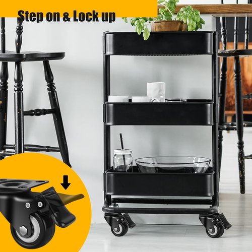 QNCZ 2" Caster Wheels, Casters Set of 4 Heavy Duty but Silent, Excellent Locking Casters with Polyurethane (PU) Wheels, Swivel Plate Castor Wheels for Cart, Furniture, Workbench