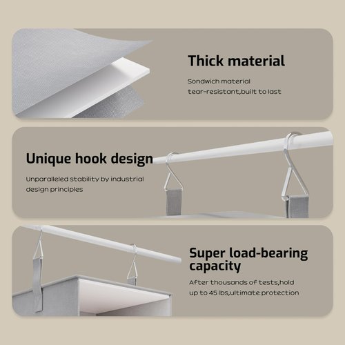 Vailando 6-Shelf Hanging Closet Organizer, 2 Separable 3-Shelf Hanging Shelves with 3 Drawers for Wardrobe, Nursery, Baby Clothes Organization and Storage