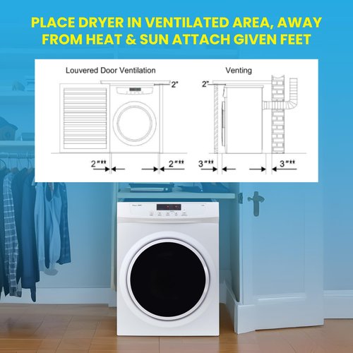 Equator Standard 24 in Vented Dryer 3.5cf/13lb SENSOR Refresh Cycle 110V/1500W in White