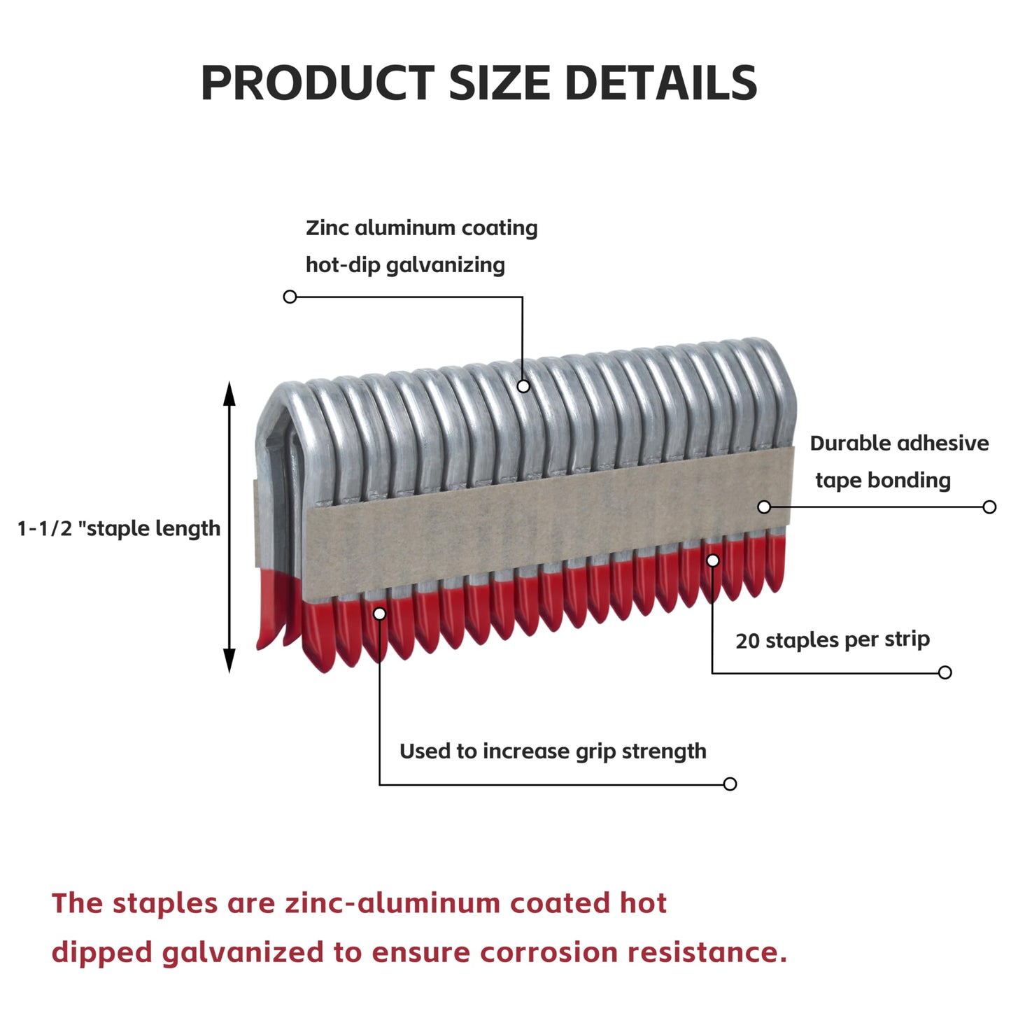 MPU112-960 Gauge Galvanized Staples for Milwau-kee Utility Fencing Stapler 2843-20 & 2843-22,1.5" 9 Gauge,960 PC