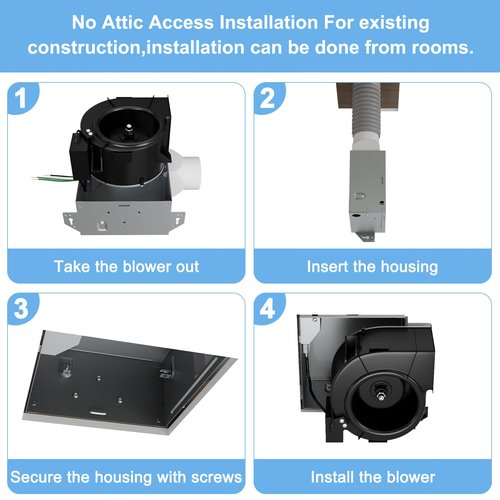 Tech Drive Very-Quiet 70 CFM, 2.0 Sone Bathroom Ventilation and Exhaust Fan (70CFM New Version)
