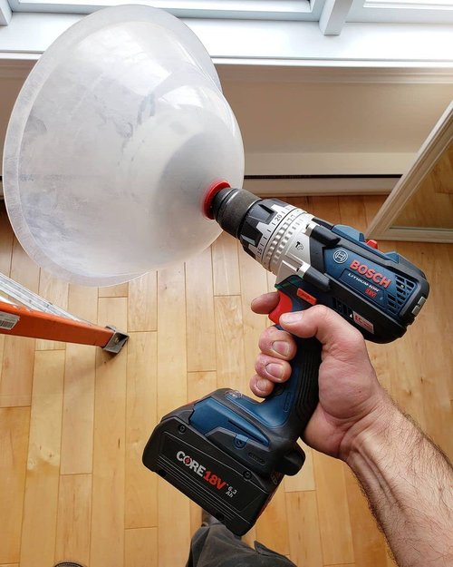 Rack-A-Tiers Driller's Dust Bowl - Hole Saw dust Bowl Installing recessed Lights, Works for All Hole saws, Flexible Drywall Dust Collector, Overhead Drilling dust Catcher (48000)