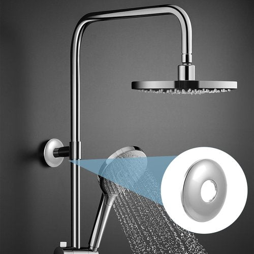 4 Pcs Stainless Steel Shower Arm Flange, Shower Head Cover Plate Round Escutcheon Plate Cover (2.4" OD, 0.8" ID), Bathtub Faucet Covers, Silver Replacement Tube Parts for Bathroom, Showers Head