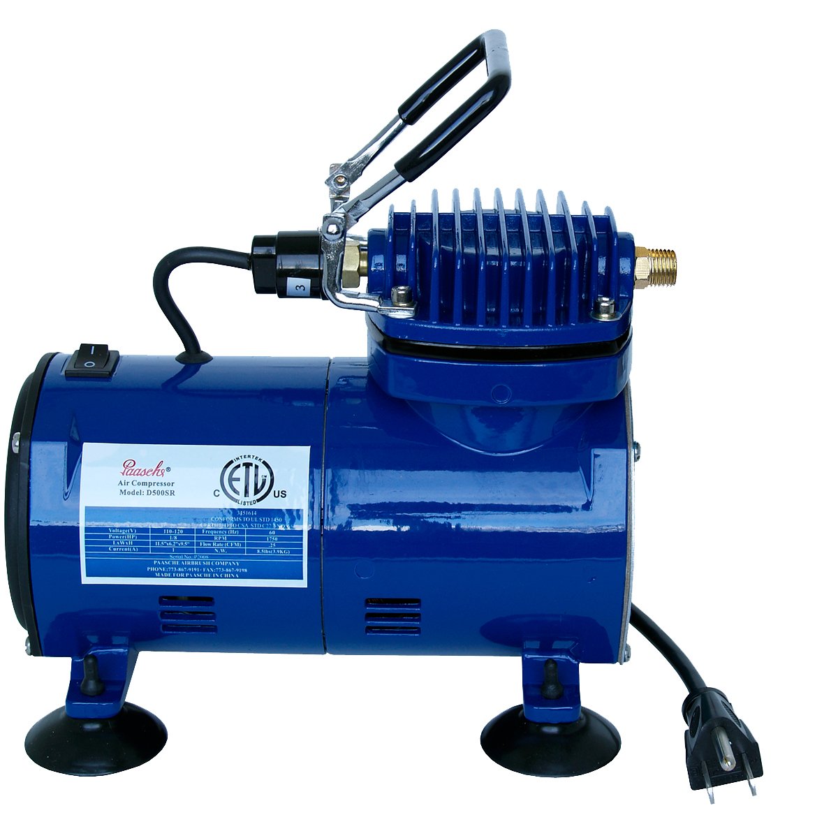 Paasche D500 1/10 H.P. Air Compressor with Auto Shut-Off, Multicolor