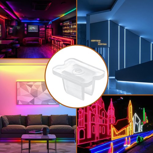 30Pcs Led Light Clips, Waterproof LED Strip Mounting Clips Holder with Screws, LedLightStrip Clip for 5mm to 6mm LEDStrip Lighting