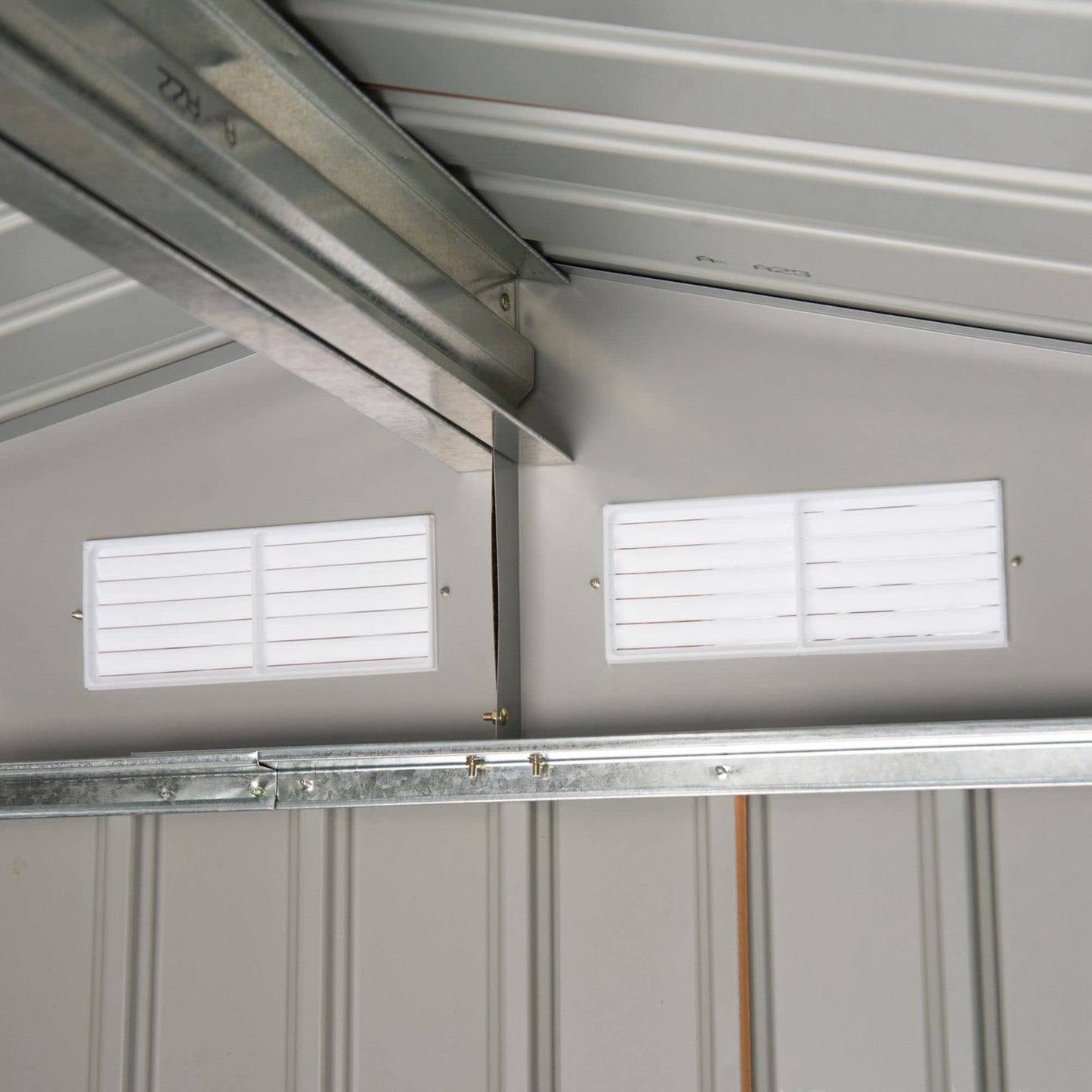 Outsunny 7' x 4' Outdoor Storage Shed, Garden Tool Metal Shed with Foundation Kit, Double Lockable Door, Air Vents and Sloping Roof, for Backyard, Patio, Lawn, Yellow