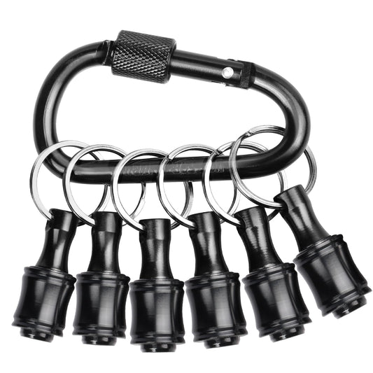 Sopclane 6PCS Keychain Bit Holder,Hex Drill Bit Holder for Impact Driver Drill Bit,Screwdriver Bit Holders for Tools and Gifts for Men,Black
