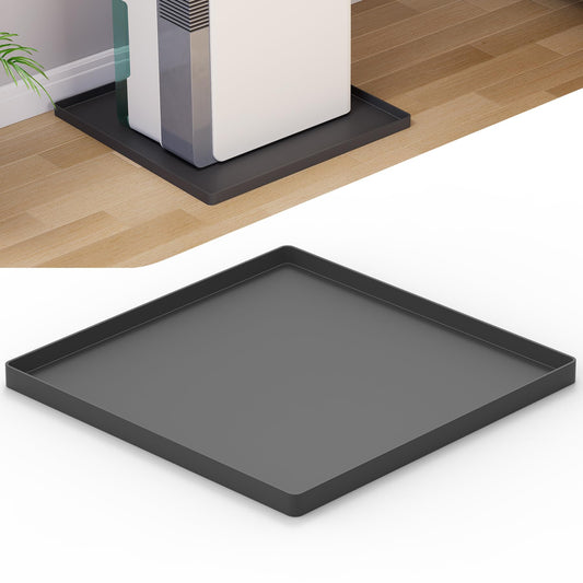 Wintcomfort Dehumidifier Mat for Home Dehumidifiers, Large Dehumidifier Drain Pan Prevent Leaks, Waterproof Silicone De humidifier Drain Tray Protect From Appliance Leaks Water Spills, Black, 19"x19"