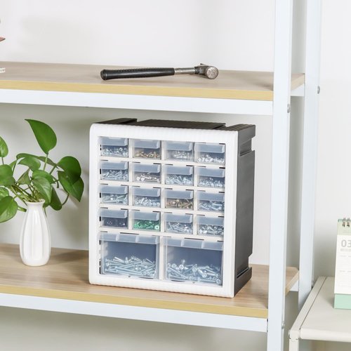 Gonice Craft Cabinet Storage, Hardware Storage Organizer, 18 Drawer Plastic Screw Storage Organizer, Tool Storage Box for Screws, Nuts and Small Parts