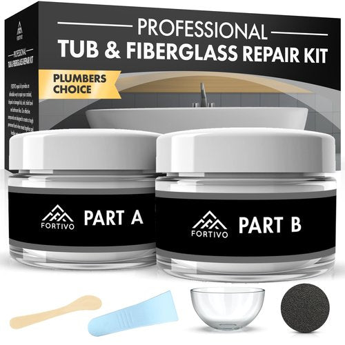 White Porcelain Repair Kit, Fiberglass Tub Repair for Sink, Shower, Countertop, and Tile - Acrylic Tub and Cracked Porcelain Sink Repair