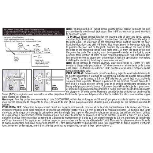 Prime-Line U 11316 Swing Bar Door Guard With High Security Auxiliary Lock, Satin Nickel Finish (Single Pack)