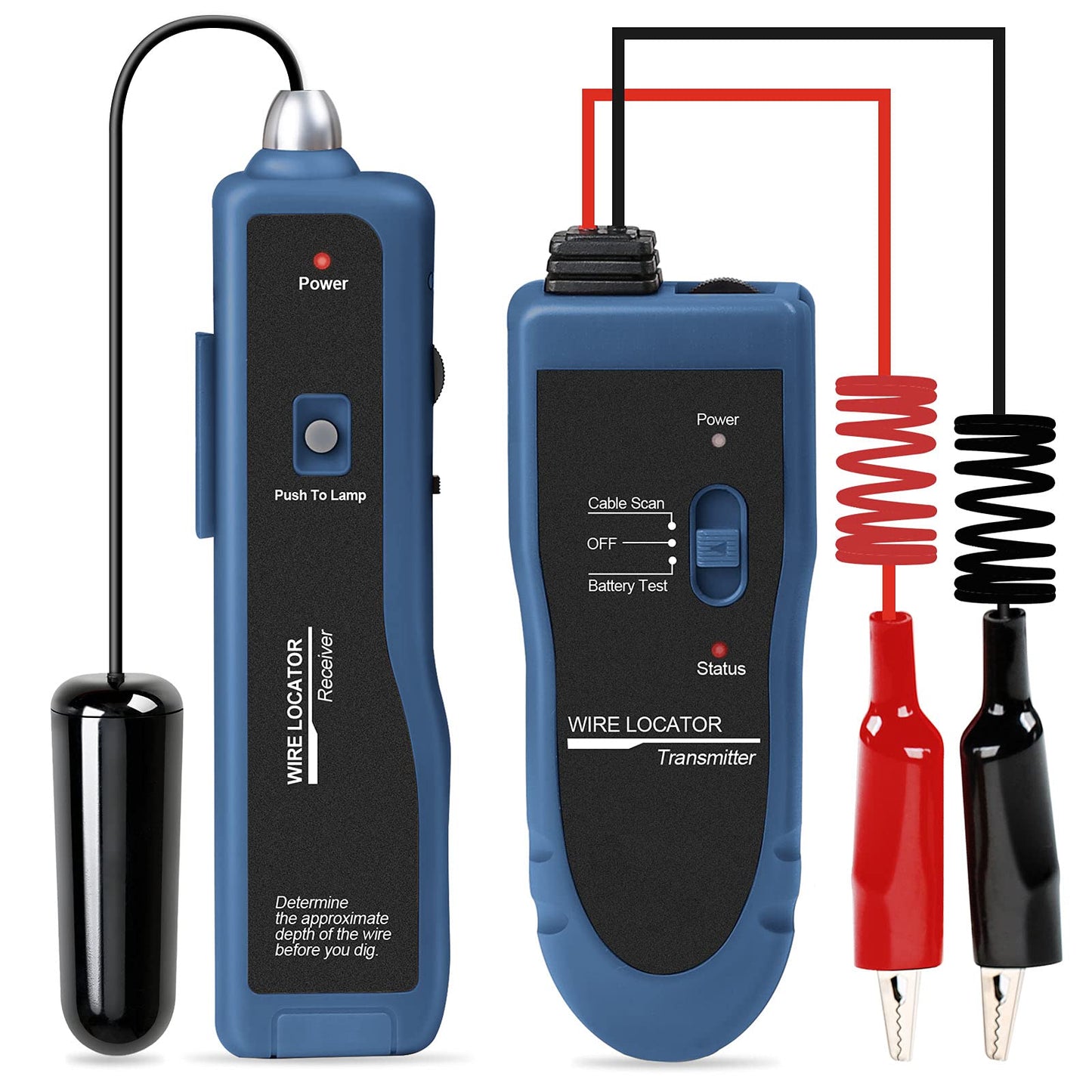 KOLSOL Underground Wire Locator, Cable Tester F02 Pro for Locate Wires, Locate Control Wires Cables Pet Fence Wires, up to 3 Feet Deep 1640 Feet Length, Equiped with Rechargeable 1100mAh Battery