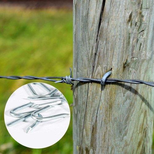 Sukh 210 PCS U Fence Staples - Galvanized U Shaped Nails Heavy Duty Staples Fencing Staples U Nails for Wood Fencing Barbwire Fence (Siver