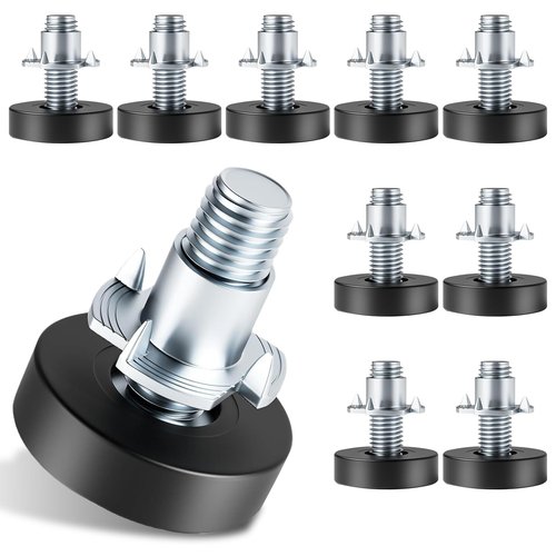 lenpestia 1/4" Thread Furniture Feet Levelers, 12 PCS Adjustable Feet Levelers, Adjustable Furniture Levelers with T-Nuts for Table, Chair, Furniture Legs