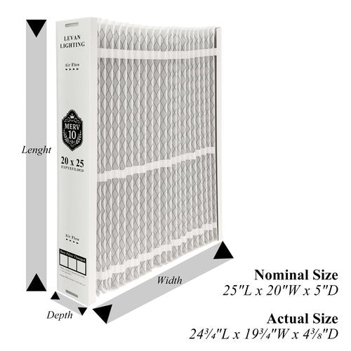 2 Packs EXPXXFIL0020 20x25x5 Merv 10 Filter Media Compatible with Bryant EXPXXFIL0020, Carrier EXPXXFIL0020 EZ-FLEX Heating and Cooling System, Expandable Air Filter