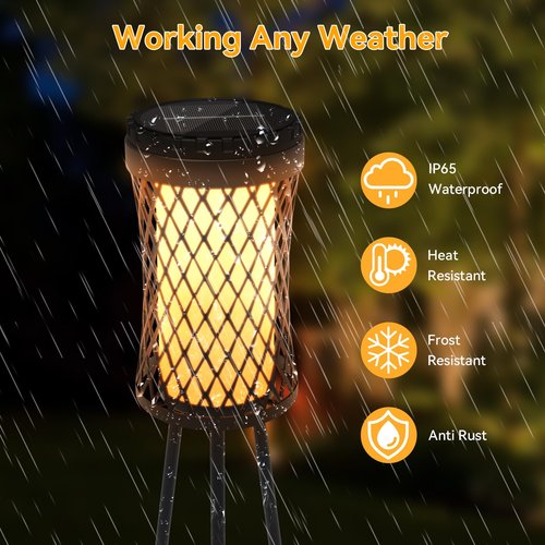 Aialun Outdoor Solar Floor Lamps with USB Charging, 45.67 Inch Tall Double Plant Stand Outside Floor Lamps, Warm & White 3 Modes Standing Decor Lights for Patio, Porch, Deck, Yard, Garden, 2 Pack