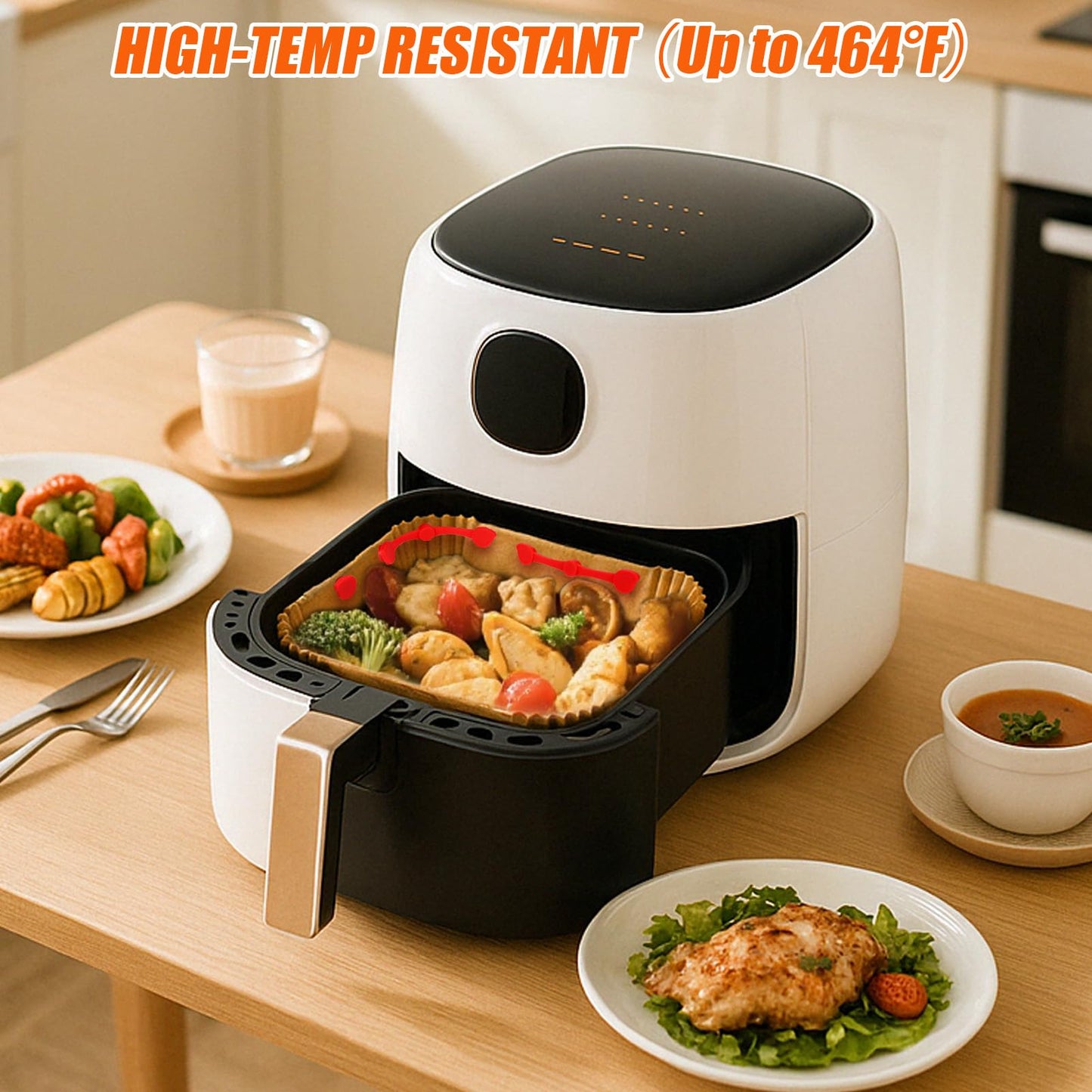 Air Fryer Magnets Silicone Buckle for Parchment Paper Liners, High-Temp Resistant Air Fryer Accessories, Lock Paper from Heating Element or Covering Food, Prevent Burning & Uneven Cooking (12)