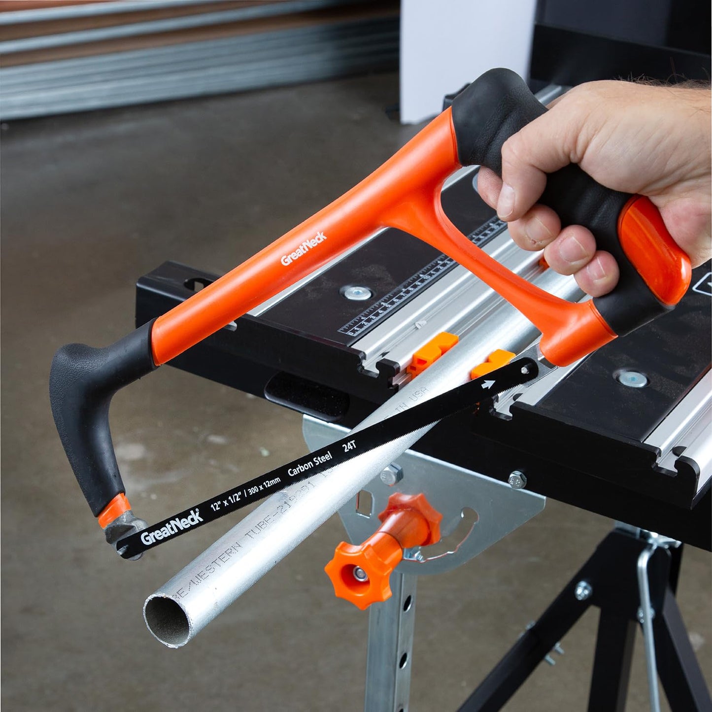 GreatNeck GF213 12-Inch Hacksaw Blades, 24 TPI, Flexible Steel with Hardened Teeth, Standard Replacement for Metal Cutting, Fits Most 12" Adjustable Hacksaws, Shatterproof Design, 2-Pack