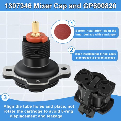 1307346 Mixer Cap Sp Kit and GP800820 Pressure Balancing Unit Cartridge Compatible with Kohler Shower Valve, Shower Cartridge Replacement Repair Kit for Rite-Temp and K-304 Shower Valve, Retro