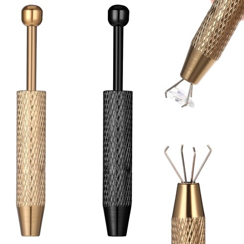 Piercing Grabber Tool, 2 Pcs Stainless Steel Piercing Removal Tool 4 Prongs Diamond Claw Tweezers Piercing-Changing Tools for Changing Jewelry, Pick up Tiny Objects Ic Chips Electronic Components