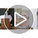 Cideny White Baby Gate 29-40 Inch Wide, Auto Close, Indoor Pet & Child Safety