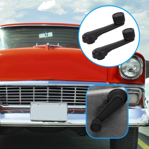 lasuroa 2pcs Manual Window Handle Car, Driver & Passenger Side Replacement Crank Handles Parts Accessories for 1992-1998 Geo Tracker Suzuki (Black)