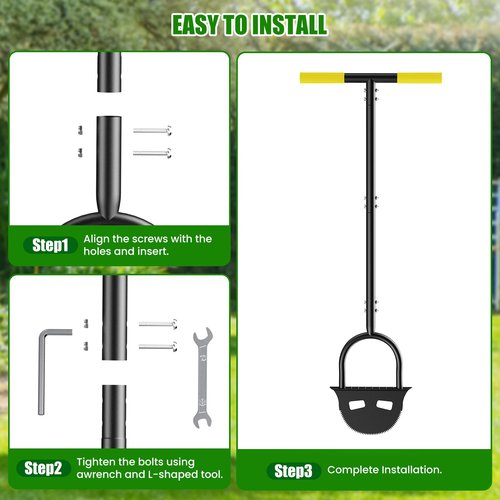 Luvenia Edger Lawn Tool,43" Edger Chopper with T-Handle Non-Slip Wide Footrests,Manual Garden Edger for Trimming Sidewalk, Tidy Driveway, Pruning Flowers Bed, Yard Work
