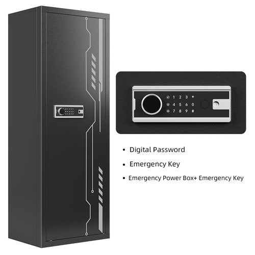 KAER 8-12 Gun Safe Multi-function Gun Safe for Rifles and Pistols Gun Cabinet Large Gun Safes for Home Rifles and Shotguns Electronic Gun Cabinet with Removable Shelf and Rifle Rack